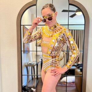 Gold Sequin Bodysuit like no other